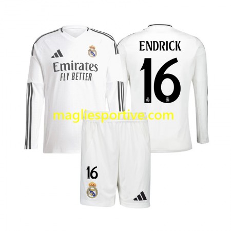Completo Calcio Real Madrid Endrick 16 Bambino Divisa Prima 2024-2025 ML